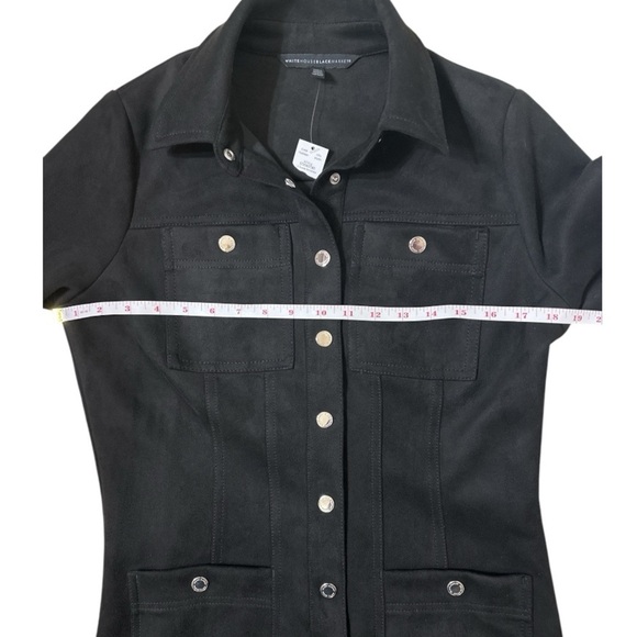 White House Black Market Vegan Suede Shirtdress Size 6 NWT - Picture 10 of 12